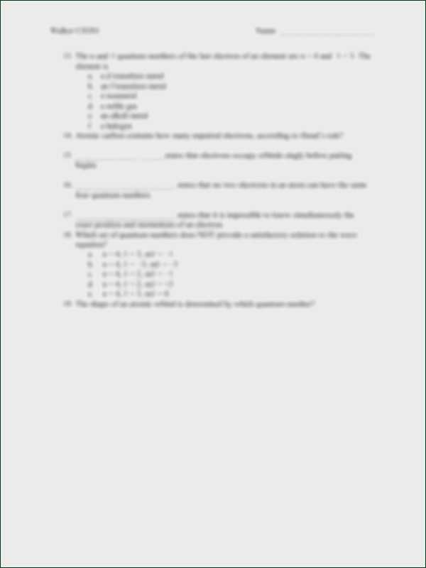 Quantum Numbers Worksheet together with Quantum Numbers Worksheet