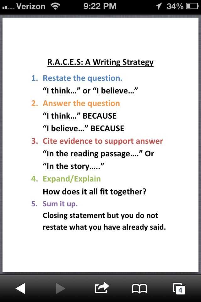 Race Writing Strategy Worksheet with 53 Best Constructed Response Images On Pinterest