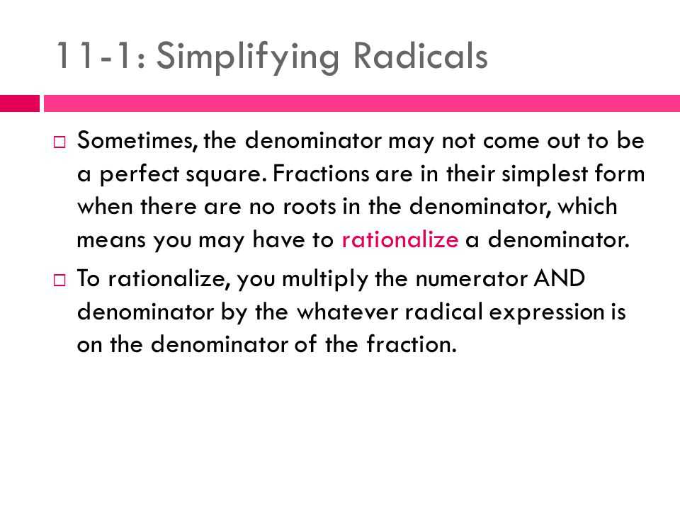 Rationalizing Denominators Worksheet Answers and 11 1 Simplifying Radicals Ppt Video Online