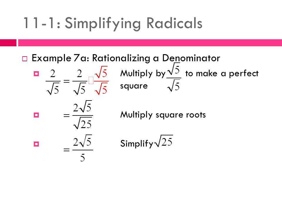 Rationalizing Denominators Worksheet Answers or 11 1 Simplifying Radicals Ppt Video Online