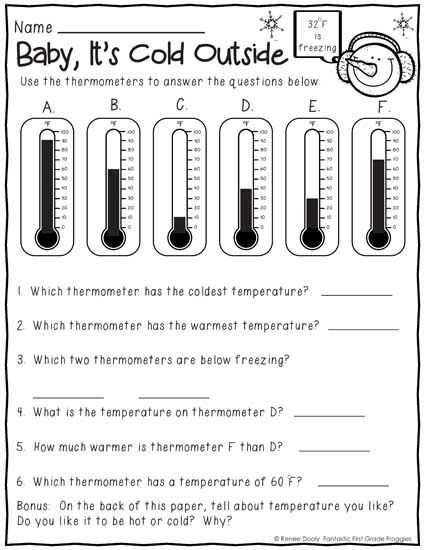 Reading A thermometer Worksheet as Well as Printables January Print and Do Winter No Prep Math and Literacy