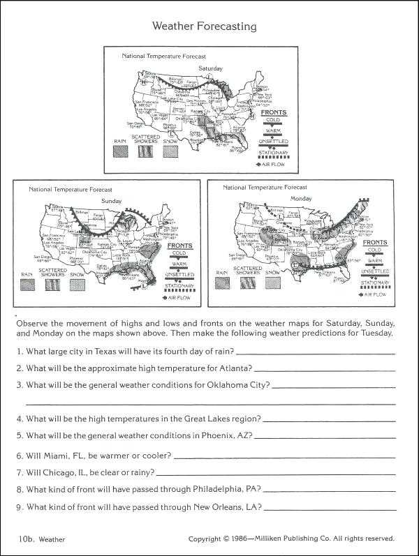 Reading A Weather Map Worksheet and Worksheets 50 Inspirational forecasting Weather Map Worksheet 1 High
