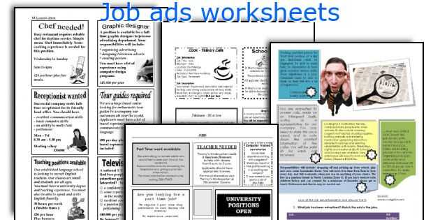 Reading Help Wanted Ads Worksheets Along with English Teaching Worksheets Job Ads
