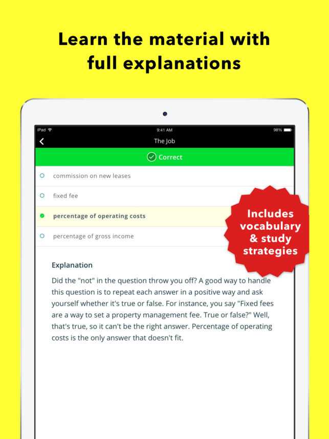 Real Estate Vocabulary Worksheet with Real Estate Exam for Dummies On the App Store