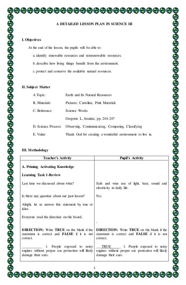 Renewable and Nonrenewable Resources Worksheet Pdf or 4a S Detailed Lesson Plan In Science 3