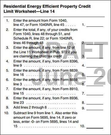 Residential Energy Efficient Property Credit Limit Worksheet or Inspirational Credit Limit Worksheet Awesome How to Fill Out Irs