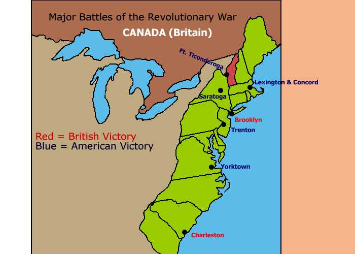 Revolutionary War Battles Map Worksheet and Major Battles Of the Revolutionary War Map