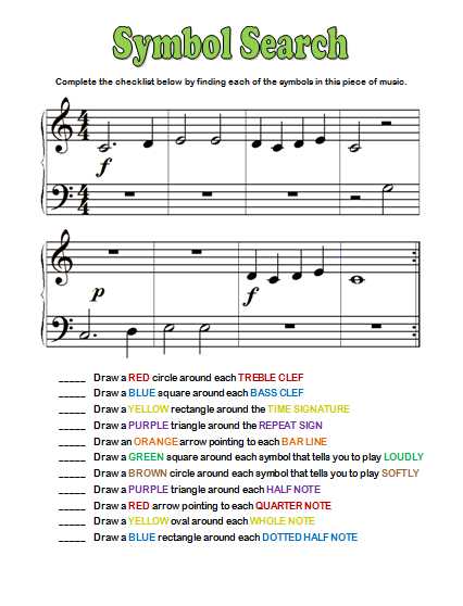 Rhythmic Dictation Worksheet or Symbol Search Music Teacher Ideas Pinterest