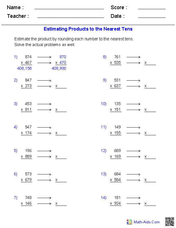 Rounding Worksheets 4th Grade Also Fourth Grade Math Worksheets
