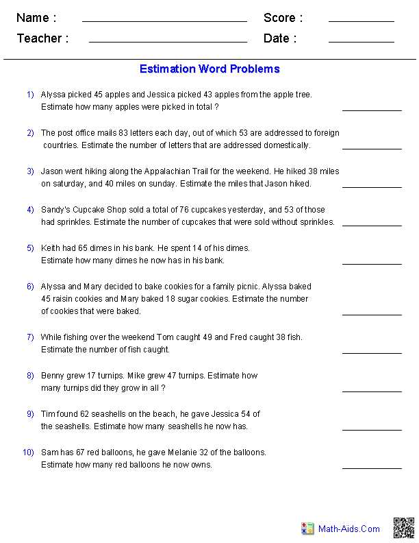Rounding Worksheets 4th Grade and Fourth Grade Math Word Problems Worksheets Worksheets for All