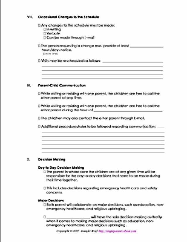 Safety Plan Worksheet Along with 4 Free Printable forms for Single Parents