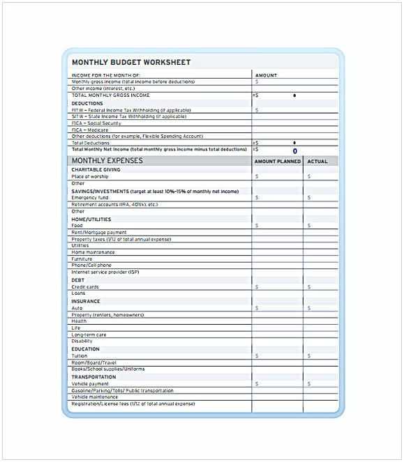 Saving and Investing Worksheet and Monthly Expenses Spreadsheet Example Pdf Template Bud