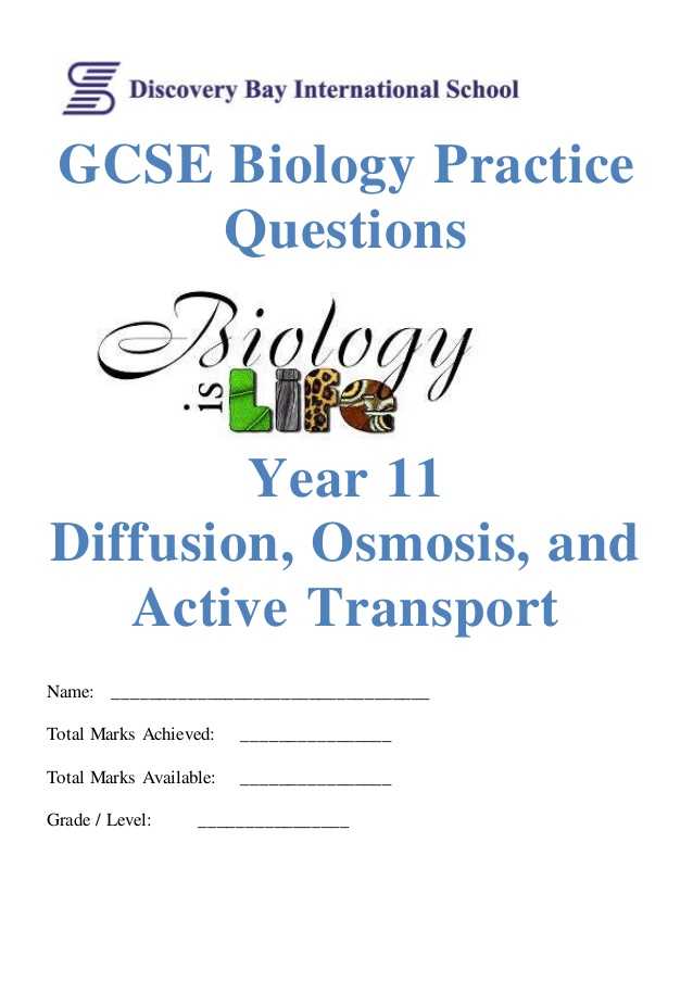 Science 8 Diffusion and Osmosis Worksheet Answers together with Diffusion Osmosis and Active Transport Practice Questions