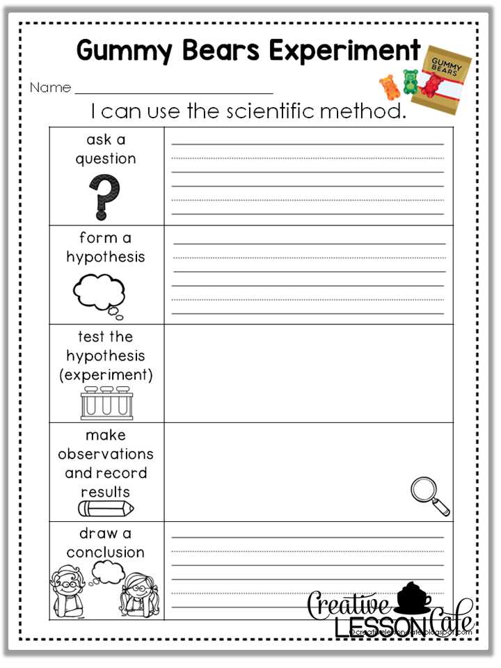 Science Project Worksheet with Creative Lesson Cafe Sweet and Simple Science Gummy Bears