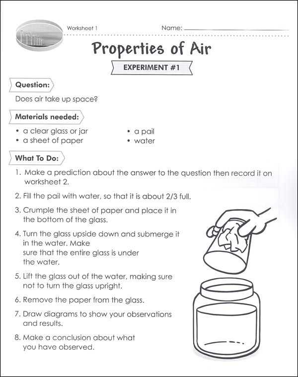 Science Worksheet Answers Also Properties Of Air Worksheet Class Pinterest