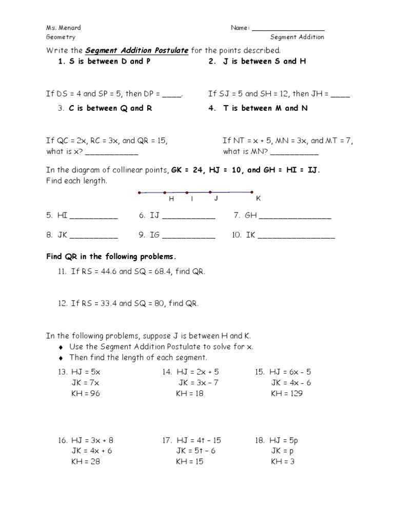 Segment Addition Postulate Worksheet Answer Key together with Angle Addition Worksheet & Pre School Worksheets Angle Addition