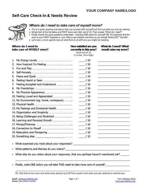 Self Care Worksheets for Adults as Well as Balance & Self Care toolkit