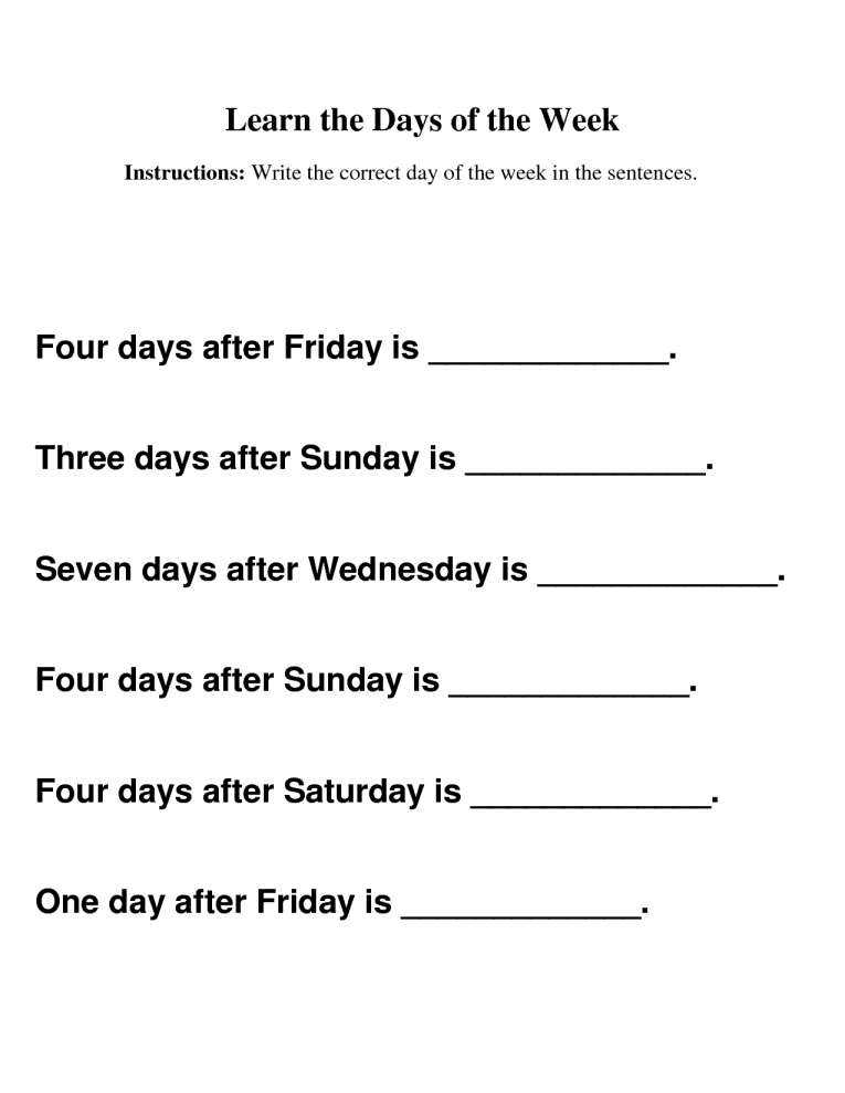 Self Control Worksheets Along with Worksheets for Kids with Autism or Days the Week Worksheet for