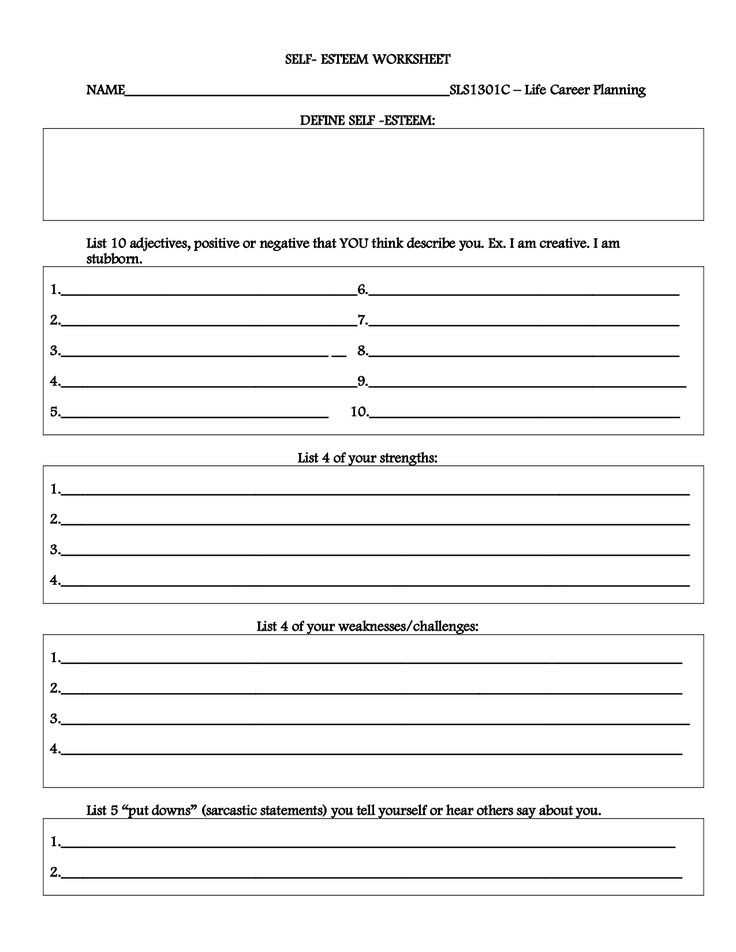 Self Esteem Worksheets for Adults Pdf with 20 Elegant Building Self Esteem Worksheets