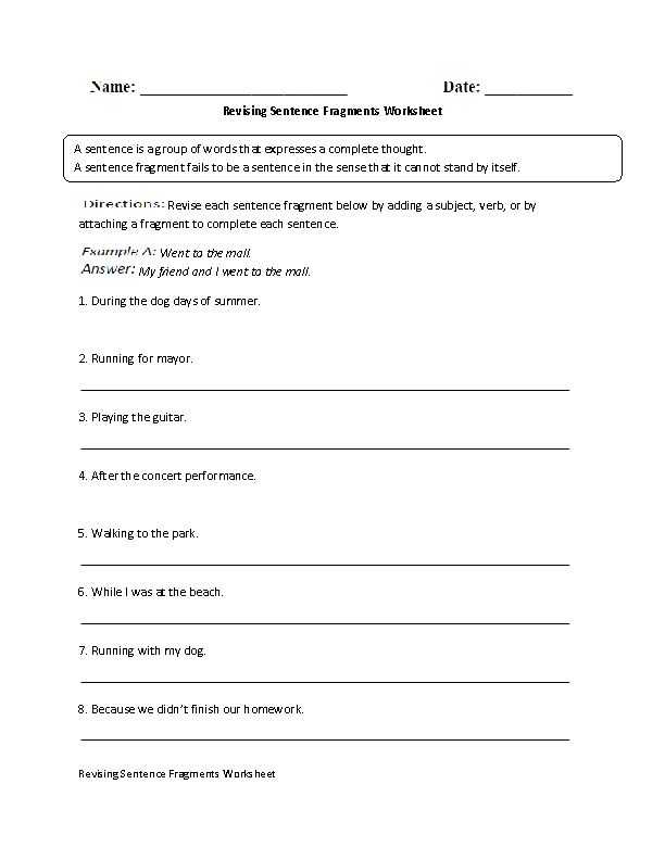 Sentence and Fragment Worksheet or 36 Best Recipes to Cook Images On Pinterest