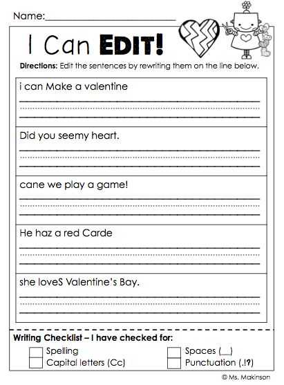Sentence Editing Worksheets and 153 Best Classroom Worksheets Images On Pinterest