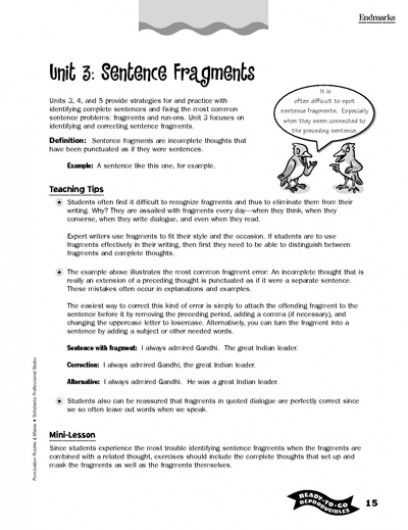 Sentence or Fragment Worksheet Also 4th Grade Sentence Fragments Worksheets Google Search