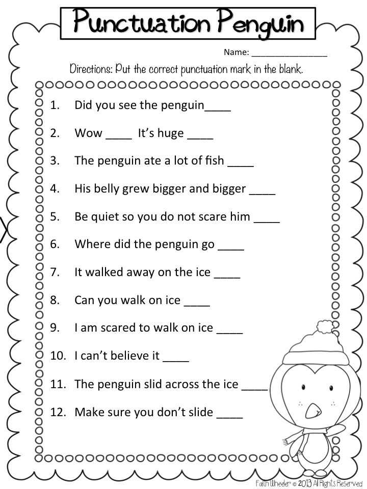 Sentence or Fragment Worksheet and Punctuation Marks Freebie Firstgradefaculty