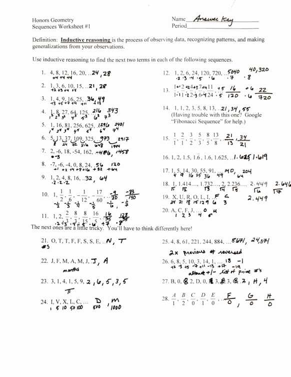 Sequences and Series Worksheet Answers or Algebra with Pizzazz Answer Key Lovely Geometric Sequences Worksheet