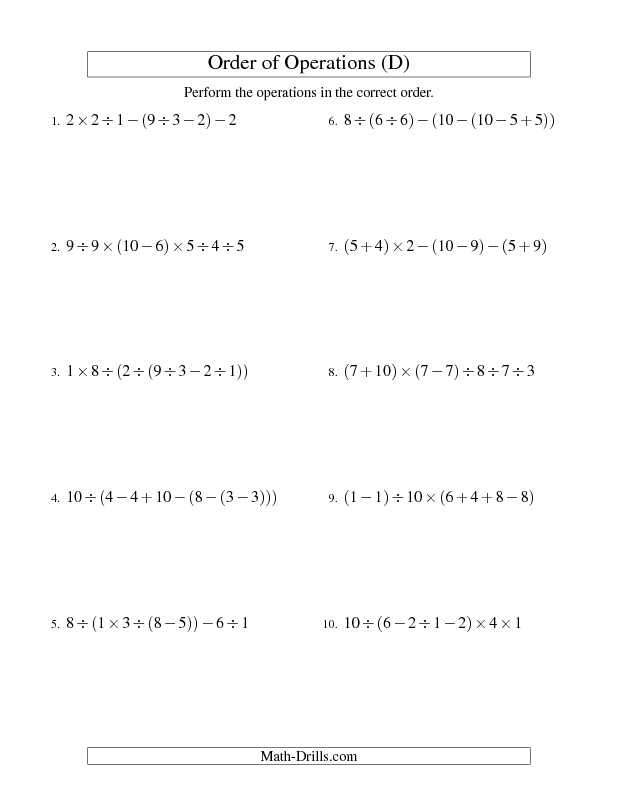 Simple Equations Worksheet together with order Of Operations Worksheet Integers order Of Operations