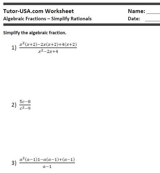 Simplify Each Expression Worksheet Answers as Well as Worksheet Algebraic Equations Simplify Rational Expressions