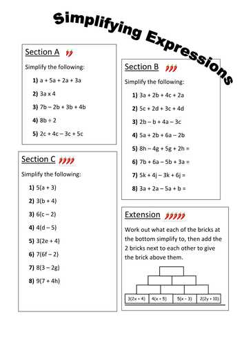 Simplifying Algebraic Expressions Worksheet as Well as Adorable Algebra Brackets Worksheets Ks3 with Additional Simplifying