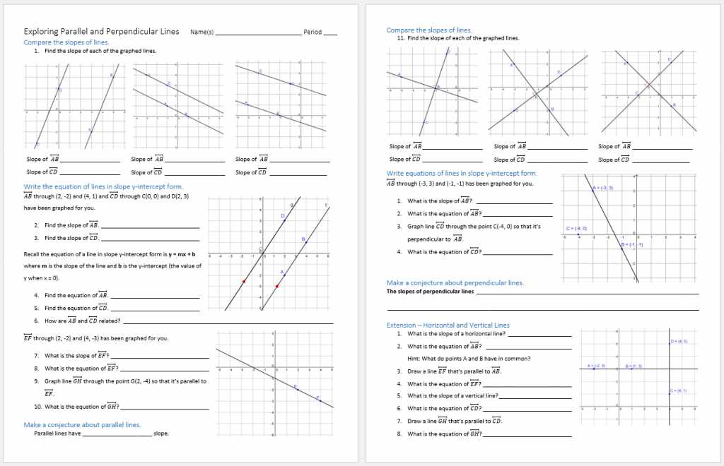 Slope Worksheets Pdf Along with Worksheets 44 Best Parallel and Perpendicular Lines Worksheet Hi