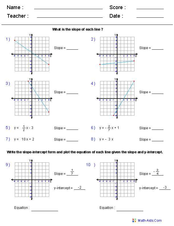Slope Worksheets Pdf together with Geometry Worksheets with Answers Worksheets for All