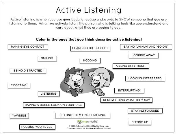 Social Interaction Worksheets and Active Listening is A Critical Skill to Learn for Children Parents