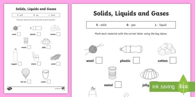 Solid Liquid Gas Worksheet and solids Liquids and Gases Worksheet Materials solids Liquids