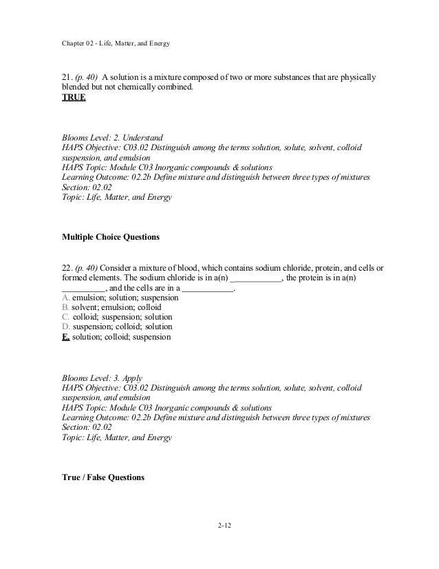 Solutions Colloids and Suspensions Worksheet or Niedlich Multiple Choice Anatomie Und Physiologie Fragen