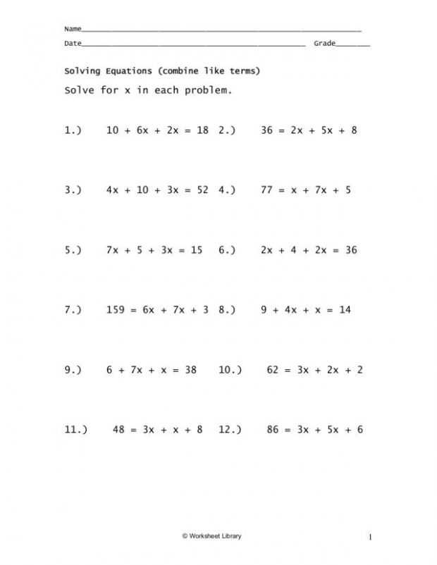 Solving Equations with Variables On Both Sides Worksheet 8th Grade as Well as Worksheets 49 Fresh Multi Step Equations Worksheet Variables Both