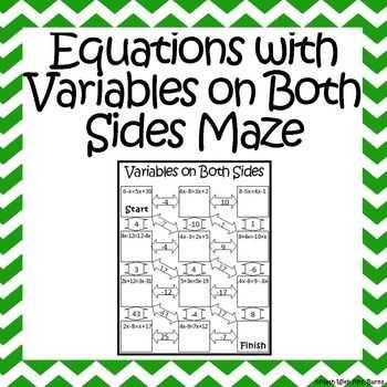 Solving Equations with Variables On Both Sides Worksheet 8th Grade together with 274 Best Inb Algebra Equations Images On Pinterest