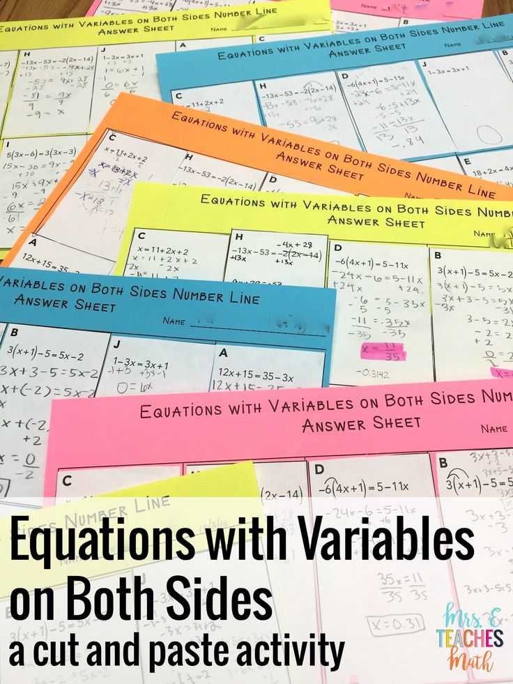Solving Equations with Variables On Both Sides Worksheet Answer Key together with 11 Best Math 8 solving Equations with Infinite E or No solution