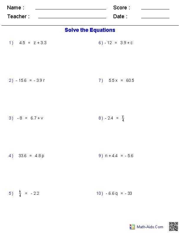 Solving Equations Worksheets Also 167 Best Math Images On Pinterest