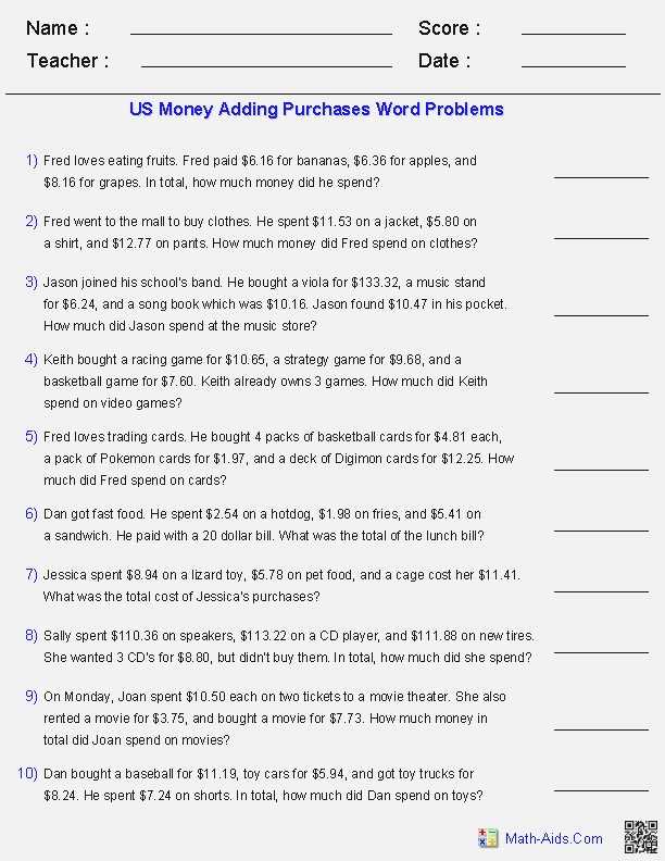 Solving Inequalities by Addition and Subtraction Worksheet Answers with Answer Math Questions for Money – Dailypoll