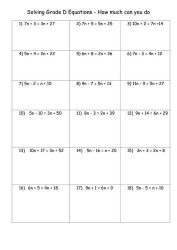 Solving Linear Equations Worksheet Answers with solving Equations Worksheets Double Sided Equations