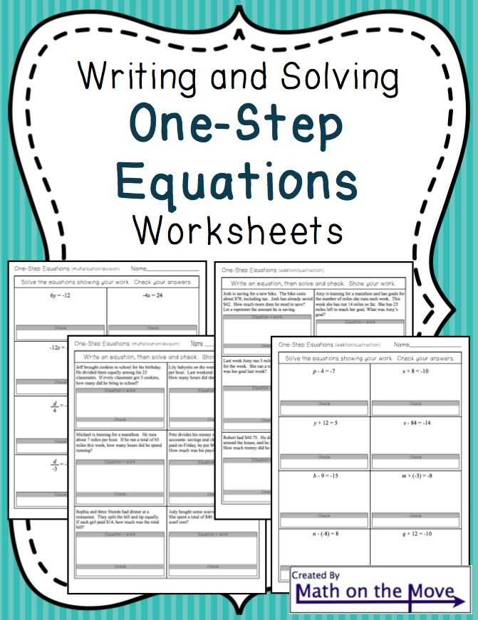 Solving One Step Equations Worksheet or 75 Best Pre Algebra Images On Pinterest