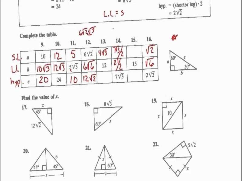 Solving Right Triangles Worksheet Also Special Right Triangles Worksheet Answers New Special Triangles