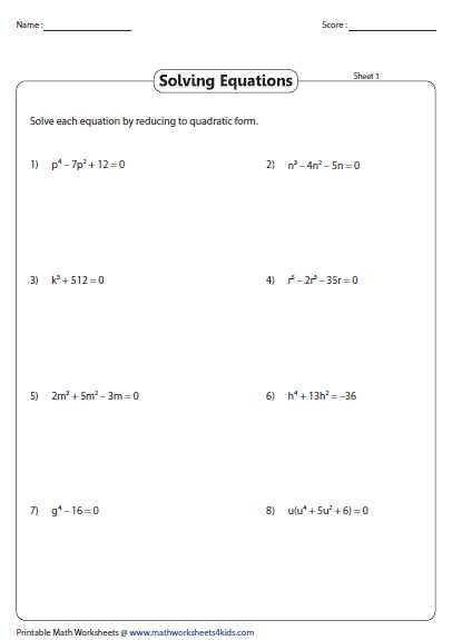 Solving Using the Quadratic formula Worksheet Also solve Higher Degree Equation Using Quadratic formula