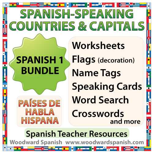 Spanish Speaking Countries Worksheet with Flash Cards Product Categories