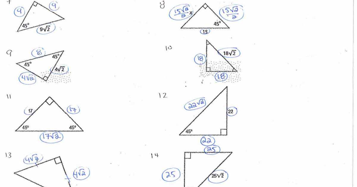 Special Right Triangles Worksheet Pdf as Well as Special Triangles Worksheet