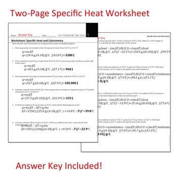 Specific Heat Worksheet Answer Key Also Specific Heat Worksheet Answers
