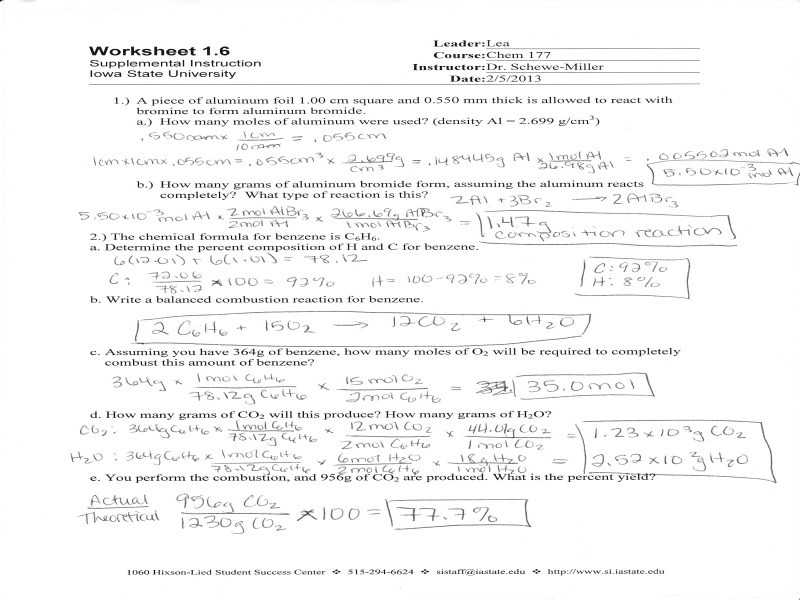 Specific Heat Worksheet Answer Key and Stoichiometry Worksheet 2