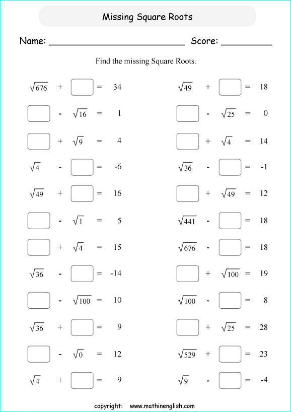 Square Root Worksheets 8th Grade with Square Root Math Problems Worksheets Inspirational Algebra Problems